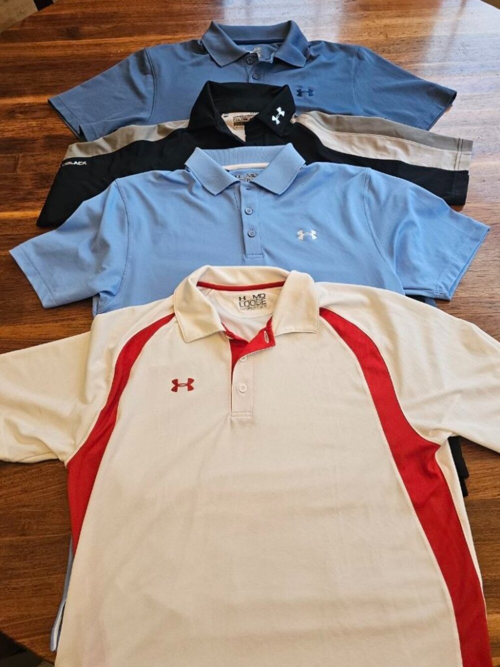 4 Under Armour Mens Polo Shirts - Size Medium - Loose Fit